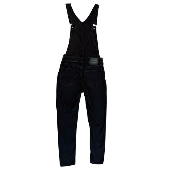 Levi's Women 27 Black Washed Denim Cowgirl Jean Goth Cotton Casual Pant Overalls - Picture 2 of 4